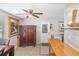 Kitchen with blue cabinets, stainless steel appliances, and a tiled floor at 1284 Vanderbilt Dr, Ormond Beach, FL 32174