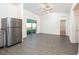 Dining area with wood-look floors and sliding glass doors at 13454 Leaping Water Way, Astatula, FL 34705