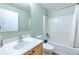Bathroom featuring a white vanity top, toilet, and shower/tub combination at 169 Vista View Ave, Eagle Lake, FL 33839