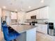 Modern kitchen with white cabinets, granite countertops, and stainless steel appliances at 3052 Cassidy Ln, Haines City, FL 33844