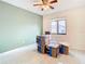 Empty bedroom with ceiling fan and window at 2226 Baker Ave, Orlando, FL 32833