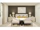 Main bedroom with dark accent wall, comfy seating, and ample natural light at 776 Osprey Roost Dr, Lakeland, FL 33801