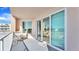 Private balcony with outdoor seating and ocean views at 3737 S Atlantic Ave # 204, Daytona Beach Shores, FL 32118