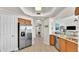 Kitchen features stainless steel appliances and granite countertops at 3737 S Atlantic Ave # 204, Daytona Beach Shores, FL 32118