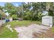 This fully fenced backyard features mature shade trees, a shed, privacy fence and green space at 415 Avenue K Ne, Winter Haven, FL 33881