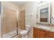 Full bathroom with shower and granite vanity at 501 Lasso Dr, Kissimmee, FL 34747