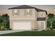 Two-story house with light beige siding, a neutral-toned door, and a two-car garage at 264 Woodsage Pl, Lake Alfred, FL 33850