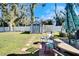 Relaxing backyard patio with seating and a shed at 4714 Dail Rd, Lakeland, FL 33813