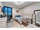 Bedroom with a bed, desk and mirror at 4714 Dail Rd, Lakeland, FL 33813