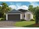 One story home with two car garage, landscaping, and driveway at 6230 Sw 96Th Pl, Ocala, FL 34476