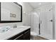 Updated bathroom with single vanity and walk-in shower at 213 Aidans Ldg, Haines City, FL 33844
