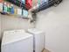 Laundry room with washer, dryer, and shelving at 2130 Sequoia Way, Davenport, FL 33896