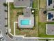 Aerial view of community pool and surrounding area at 2130 Sequoia Way, Davenport, FL 33896