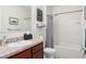 Clean and modern bathroom with tub/shower combo and updated vanity at 3219 Bayou Bay Dr, Lakeland, FL 33811