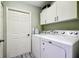 Laundry room with washer, dryer, and cabinets at 14544 Sw 112Th Cir, Dunnellon, FL 34432