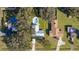 Aerial view of the property showcasing the pool, yard, and neighborhood at 1507 Hontoon Rd, Deland, FL 32720