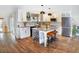 Modern kitchen featuring an island and stainless steel appliances at 225 Temple Cir, Eustis, FL 32726