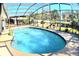 Inviting kidney-shaped pool with screened enclosure at 225 Temple Cir, Eustis, FL 32726