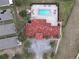 Overhead view of community pool and adjacent clubhouse at 2888 Bella Vista Dr, Davenport, FL 33897