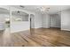 Bright living room with hardwood floors and built-in shelving at 156 Whitman Rd, Winter Haven, FL 33884