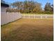 Landscaped backyard with fence and pond view at 163 Tiny Flower Rd, Davenport, FL 33837