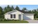 Single-story house with white exterior, gray roof, and a two-car garage at 1986 Sarah St, Winter Haven, FL 33884