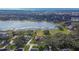 Aerial view of property highlighting lakefront location at 958 Lake Deeson Pt, Lakeland, FL 33805