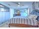 Well-lit bedroom with dresser, nightstand, and a comfortable bed featuring carpeted floors at 108 Emeraldview Ave, Davenport, FL 33897