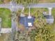 Aerial view of the house and its location on the street at 803 E Valencia St, Lakeland, FL 33805