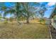 Spacious backyard with large trees, swing set, and shed at 23 Pine Run, Haines City, FL 33844