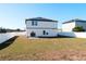 Home's backyard with solar panels and a fence at 430 Stillwater Ln, Haines City, FL 33844