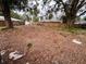 Spacious backyard, partially covered with leaves at 605 Aldama Ct, Ocoee, FL 34761