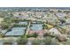 Community tennis courts and pool, aerial view at 3096 Lansing Way, The Villages, FL 32162