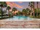 Resort-style pool surrounded by palm trees at sunset at 5903 Sw 87Th Ave, Ocala, FL 34481