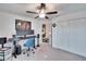 Home office with desk, chair, and large closet at 2954 Flying Blackbird Rd, Bartow, FL 33830