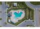 Aerial view of community pool, deck, and parking at 2954 Flying Blackbird Rd, Bartow, FL 33830