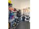 Organized garage featuring storage solutions for sports equipment and tools at 4035 Solamor St, Lakeland, FL 33810