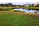 Spacious backyard with pond view and lush green grass at 2912 Sweetspire Cir, Kissimmee, FL 34746
