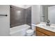 Modern bathroom with tiled shower, sleek vanity, and contemporary fixtures, offering a spa-like experience at 8707 Sw 57Th Ln, Ocala, FL 34481