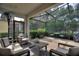 Spacious covered patio with seating and dining areas at 108 La Cresta Ct, Davenport, FL 33837