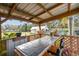 Covered patio with bar and seating area at 2028 Marker Rd, Polk City, FL 33868