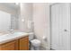 Clean bathroom with single sink vanity and shower/tub combo at 225 Cambria Ave, Davenport, FL 33897
