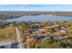 Wide angle aerial view of the community and surrounding lake at 5 Loma Linda # 5, Lakeland, FL 33813