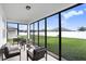 Relaxing screened porch with seating and backyard view at 1125 Michelangelo Ln, Winter Haven, FL 33884