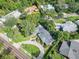 An aerial view showcasing a home's location and neighborhood context at 1400 S Pennsylvania Ave, Winter Park, FL 32789