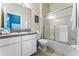 Clean bathroom, shower/tub combo, vanity with sink, and toilet at 4753 Vero Beach Pl, Kissimmee, FL 34746