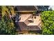 Aerial view showing home's roofline, landscaping, and a courtyard at 7006 Arcadian Ct, Mount Dora, FL 32757