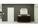 Entryway with a dark wood dresser and an arched mirror at 922 Hour Glass Rd, Lakeland, FL 33801