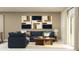 Living room with a sectional sofa and wood coffee table at 922 Hour Glass Rd, Lakeland, FL 33801