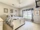 This bedroom features a white bed frame with curtains and wall-mounted television at 417 Lake Butler Dr, Kissimmee, FL 34759